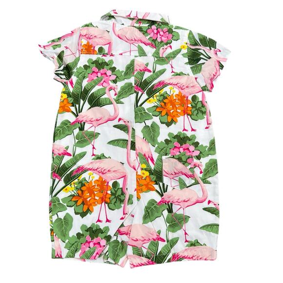 Janie and Jack The Cabana Baby Romper Tropical Flamingo Size 6-12 Months - Picture 2 of 4